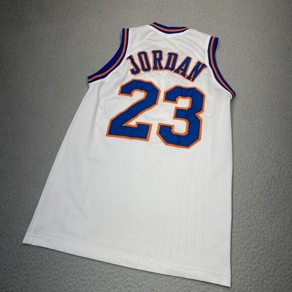 Michael Jordan Basketball Jersey Tune Squad Mens Small White Blue Warner Bros 23 - Picture 7 of 13
